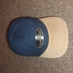 Ducks Unlimited Metal Patch Suede Visor Strapback Hat Blue Brown